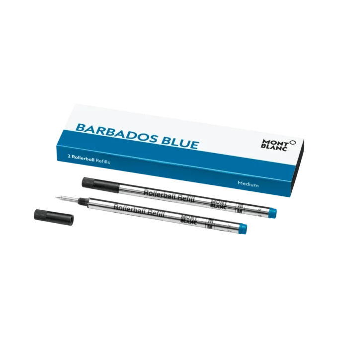 2 recargas para rollerball, azul Barbados – médio