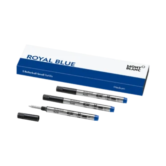 3 recargas para rollerball pequenas, azul royal – médio