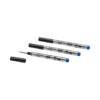 3 recargas para rollerball pequenas, azul royal – médio