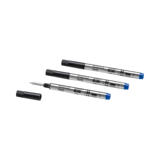 3 recargas para rollerball pequenas, azul royal – médio