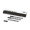 3 recargas pequenas para rollerball, preto mistério – médio