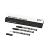 3 recargas pequenas para rollerball, preto mistério – médio