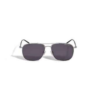 Armação quadrada em titânio prateado