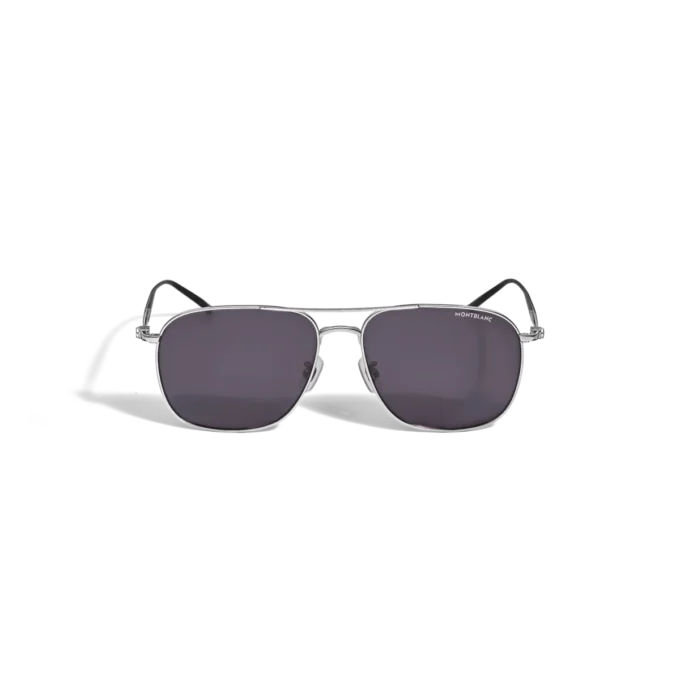 Armação quadrada em titânio prateado