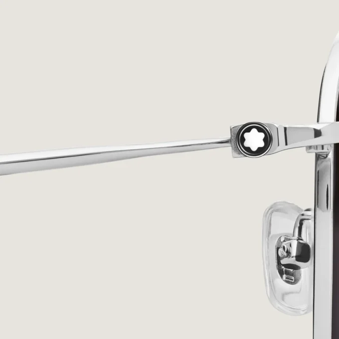 Armação quadrada em titânio prateado