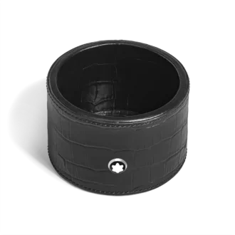 Bandeja de secretária média, couro com relevo croco, preta