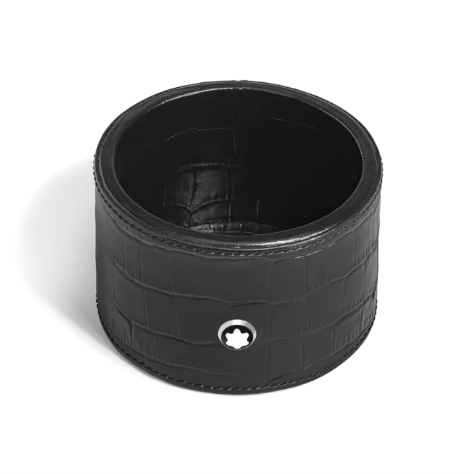 Bandeja de secretária média, couro com relevo croco, preta