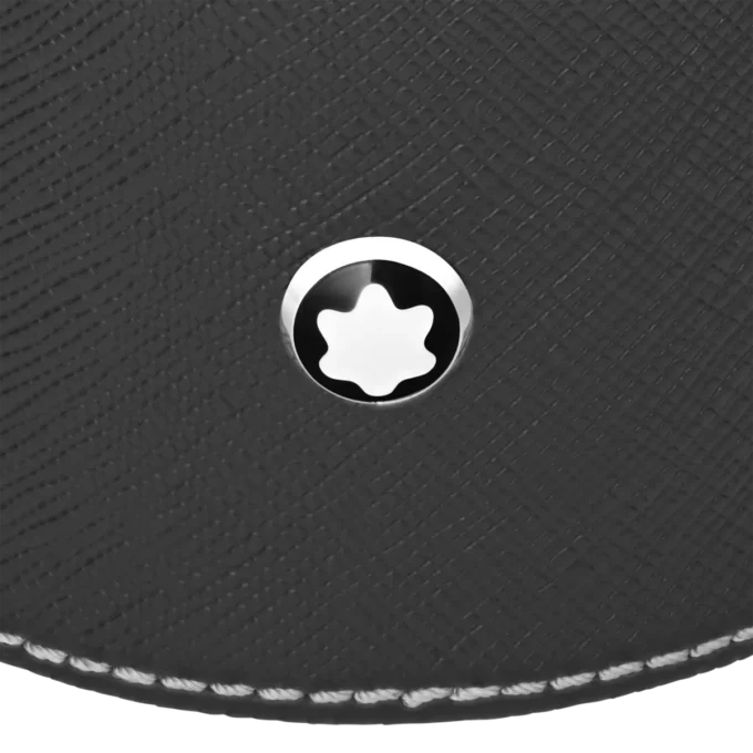 Bandeja de secretária redonda em pele preta (média)