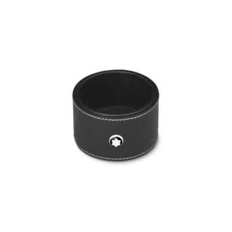 Bandeja de secretária redonda em pele preta (pequena)