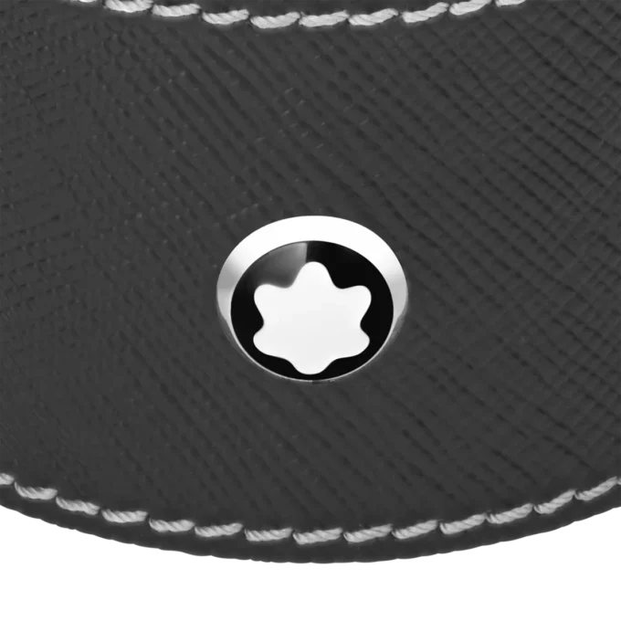 Bandeja de secretária redonda em pele preta (pequena)