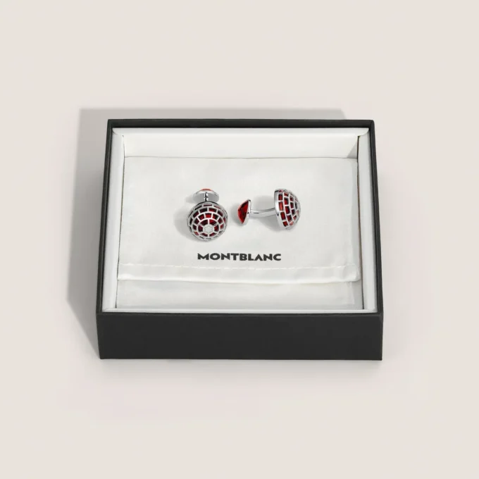 Botões de punho Montblanc Meisterstück com pedra jaspe