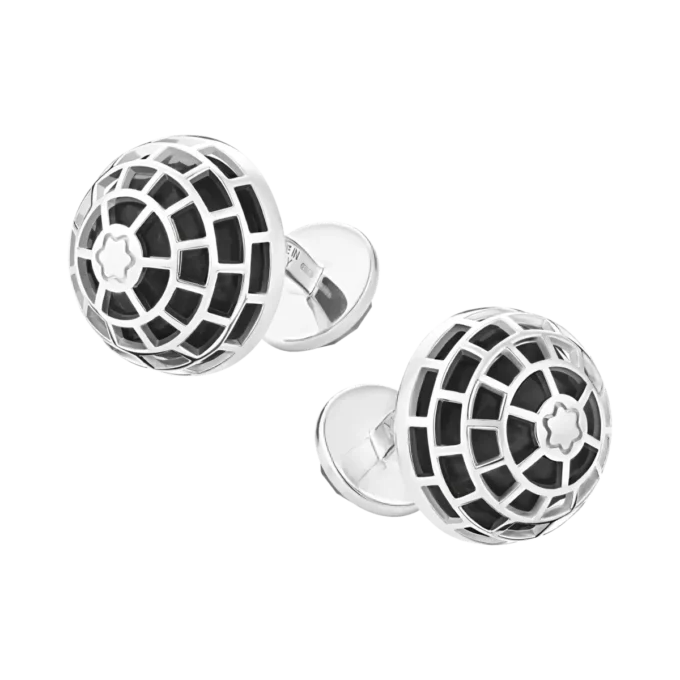 Botões de punho Montblanc Meisterstück com pedra ônix