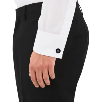 Botões de punho redondos em aço inoxidável com resina azul