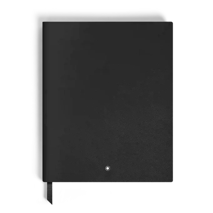 Caderno Grande, Couro Preto, Preto, Páginas Pautadas