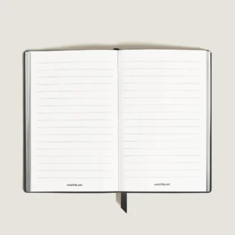Caderno Grande, Couro Preto, Preto, Páginas Pautadas