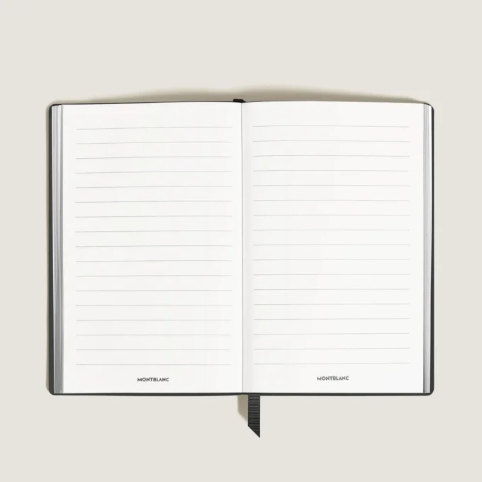 Caderno Grande, Couro Preto, Preto, Páginas Pautadas
