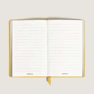 Caderno Grande, Couro Saffiano, Amarelo Modena – Páginas Pautadas