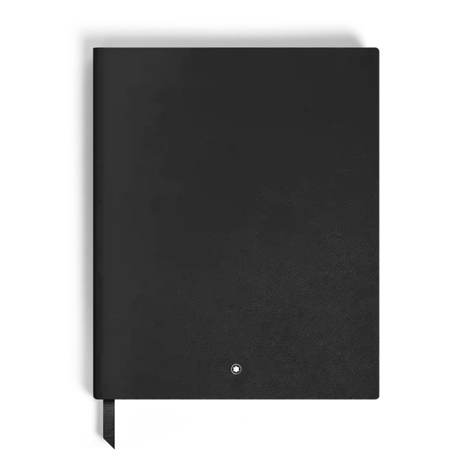 Caderno Grande, Couro Saffiano, Preto – Páginas em Branco