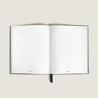 Caderno Grande, Couro Saffiano, Preto – Páginas em Branco