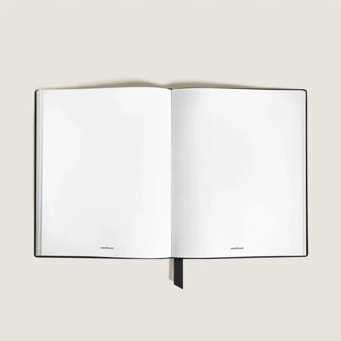 Caderno Grande, Couro Saffiano, Preto – Páginas em Branco