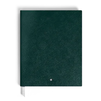 Caderno Grande, Couro Saffiano, Verde Britânico – Páginas Pautadas