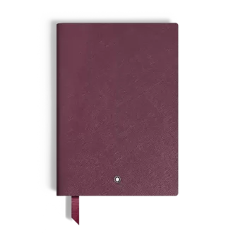 Caderno Médio, Couro Cassis, Borgonha, Páginas Pautadas