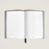 Caderno Médio, Couro Saffiano, Azul – Páginas Quadriculadas