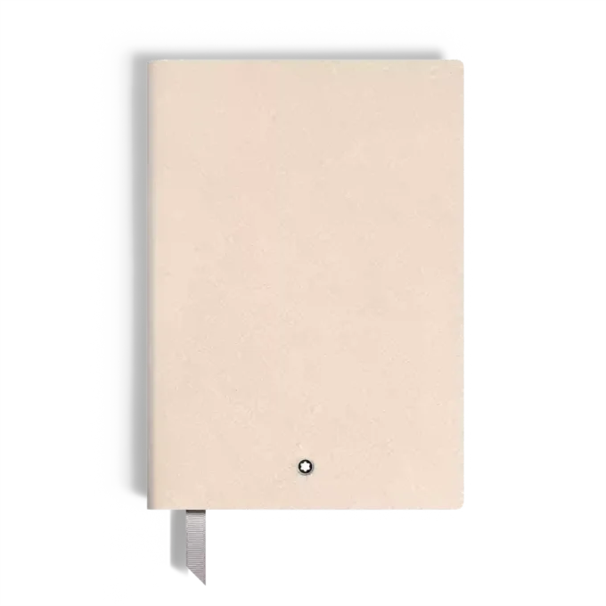 Caderno Médio, Couro Saffiano, Bege Nublado – Páginas Pautadas