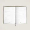 Caderno Médio, Couro Saffiano, Bege Nublado – Páginas Pautadas