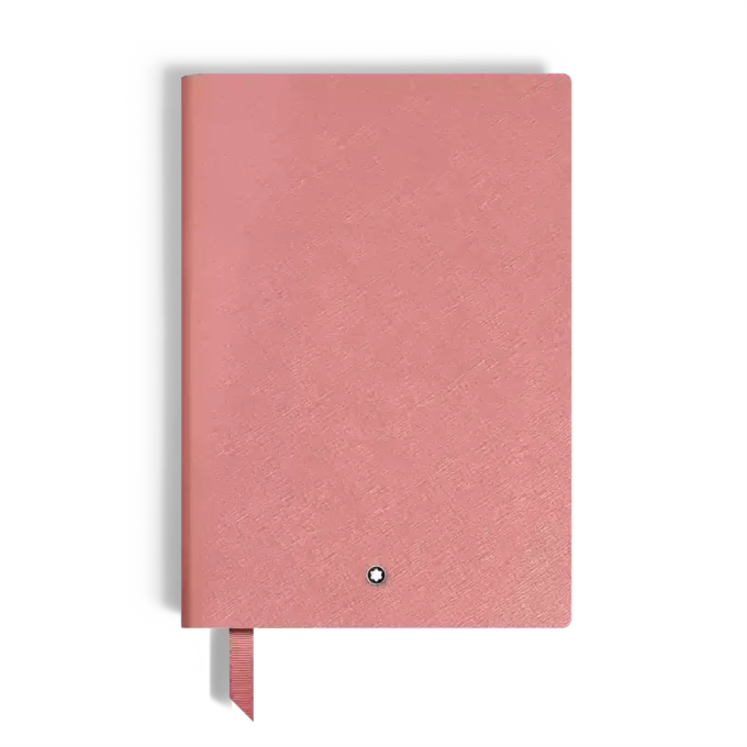Caderno Médio, Couro Saffiano, Blush – Páginas pautadas