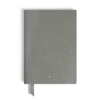Caderno Médio, Couro Saffiano, Cinza Médio – Páginas Pautadas