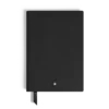 Caderno Médio, Couro Saffiano, Preto – Páginas Quadriculadas