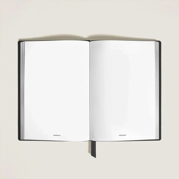 Caderno Médio, Couro Saffiano, Preto – Páginas em branco