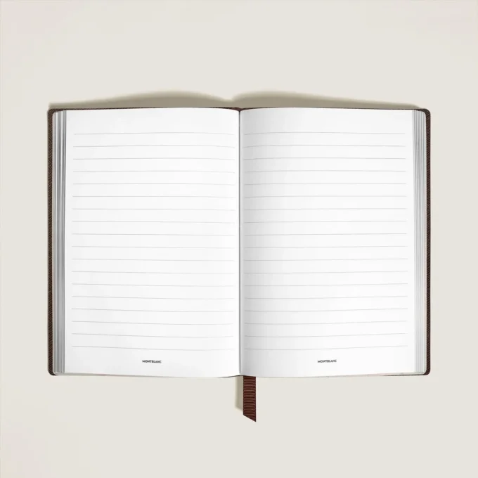 Caderno Médio, Couro Saffiano, Tabaco – Páginas pautadas