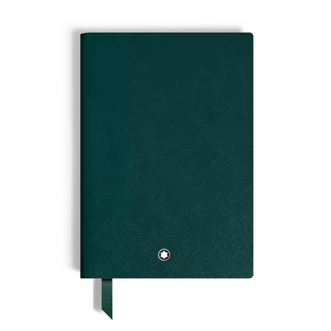 Caderno Médio, Couro Saffiano, Verde Britânico – Páginas Pautadas