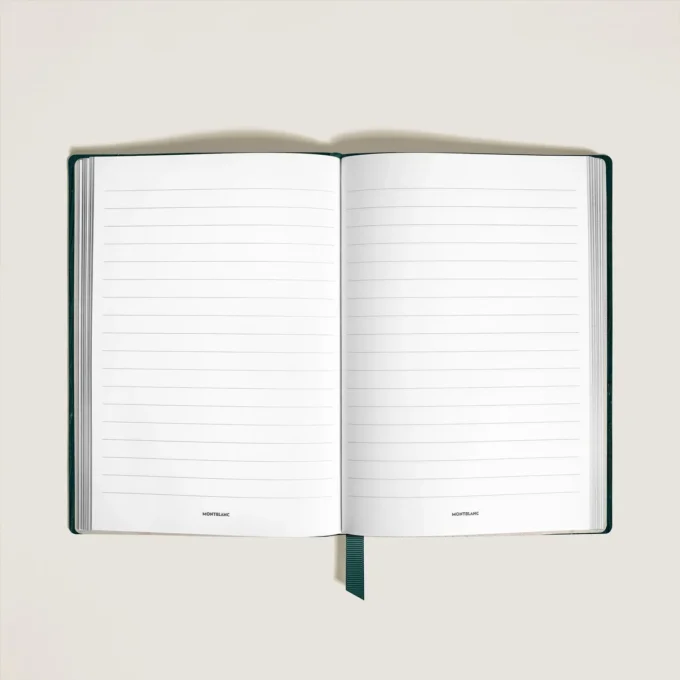 Caderno Médio, Couro Saffiano, Verde Britânico – Páginas Pautadas