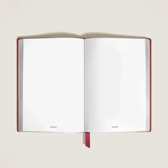 Caderno Médio, Couro Saffiano, Vermelho – Páginas em branco