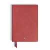 Caderno Médio, Couro Vermelho Tijolo, Vermelho, Páginas Pautadas
