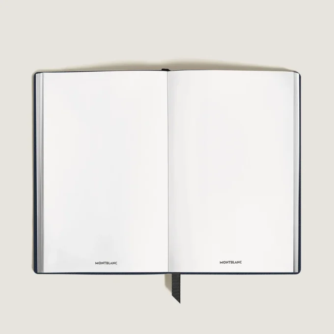 Caderno pequeno, couro azul-tinta, azul, páginas em branco