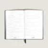 Caderno pequeno, couro com relevo croco, preto – páginas pautadas