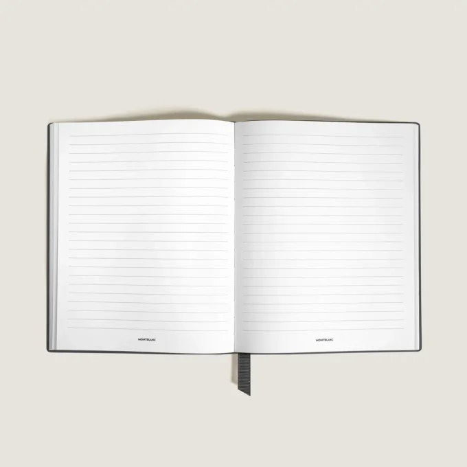 Caderno Pequeno, Couro Preto, Preto, Páginas Pautadas
