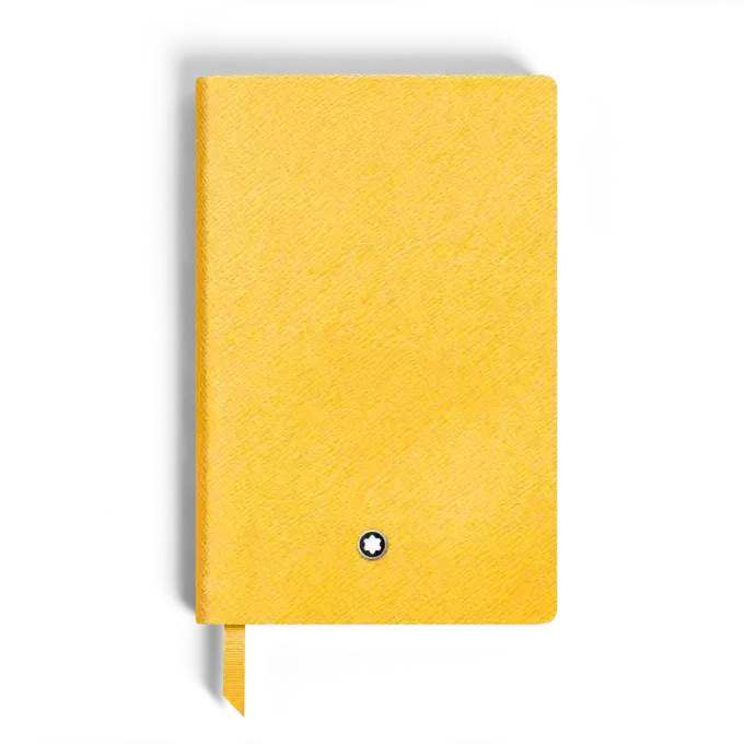 Caderno pequeno, couro Saffiano, amarelo Modena – Páginas pautadas