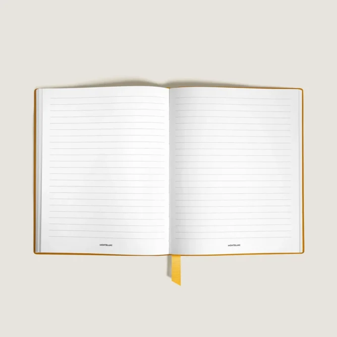 Caderno pequeno, couro Saffiano, amarelo Modena – Páginas pautadas