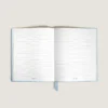 Caderno pequeno, couro Saffiano, azul claro – páginas pautadas