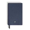 Caderno pequeno, couro Saffiano, azul – páginas pautadas