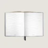 Caderno pequeno, couro Saffiano, azul – páginas pautadas