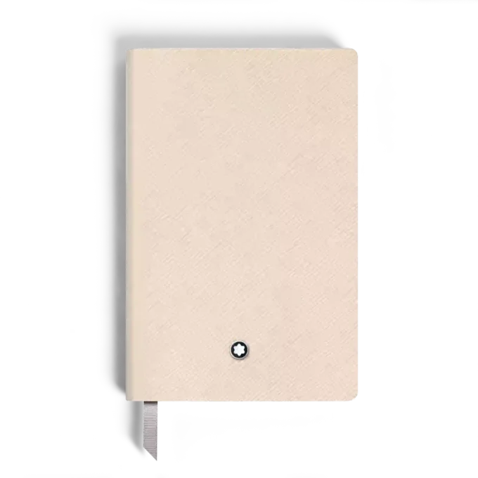 Caderno Pequeno, Couro Saffiano, Bege Nublado – Páginas Pautadas