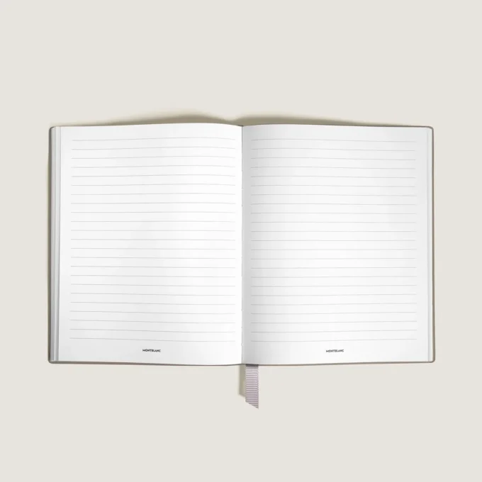 Caderno Pequeno, Couro Saffiano, Bege Nublado – Páginas Pautadas