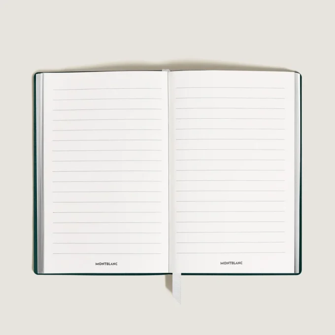 Caderno pequeno, couro Saffiano, verde britânico – páginas pautadas