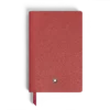 Caderno pequeno, couro vermelho tijolo, vermelho, páginas pautadas